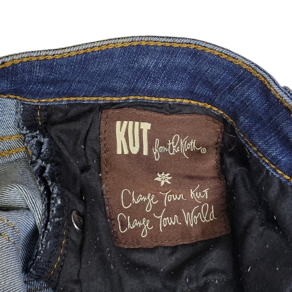 Kut from the Kloth Straight Leg Jeans Mid Rise 4 Womens Blue Stretch KP782MA2 - Picture 4 of 13